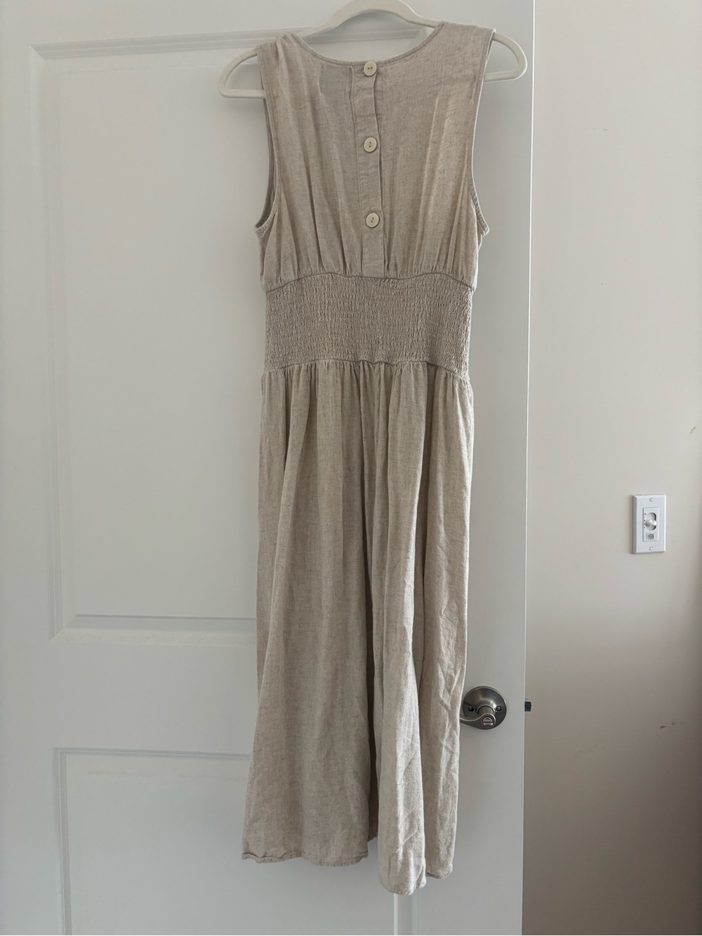 River Island Neutral Beige Maxi Dress with Smocked Waist